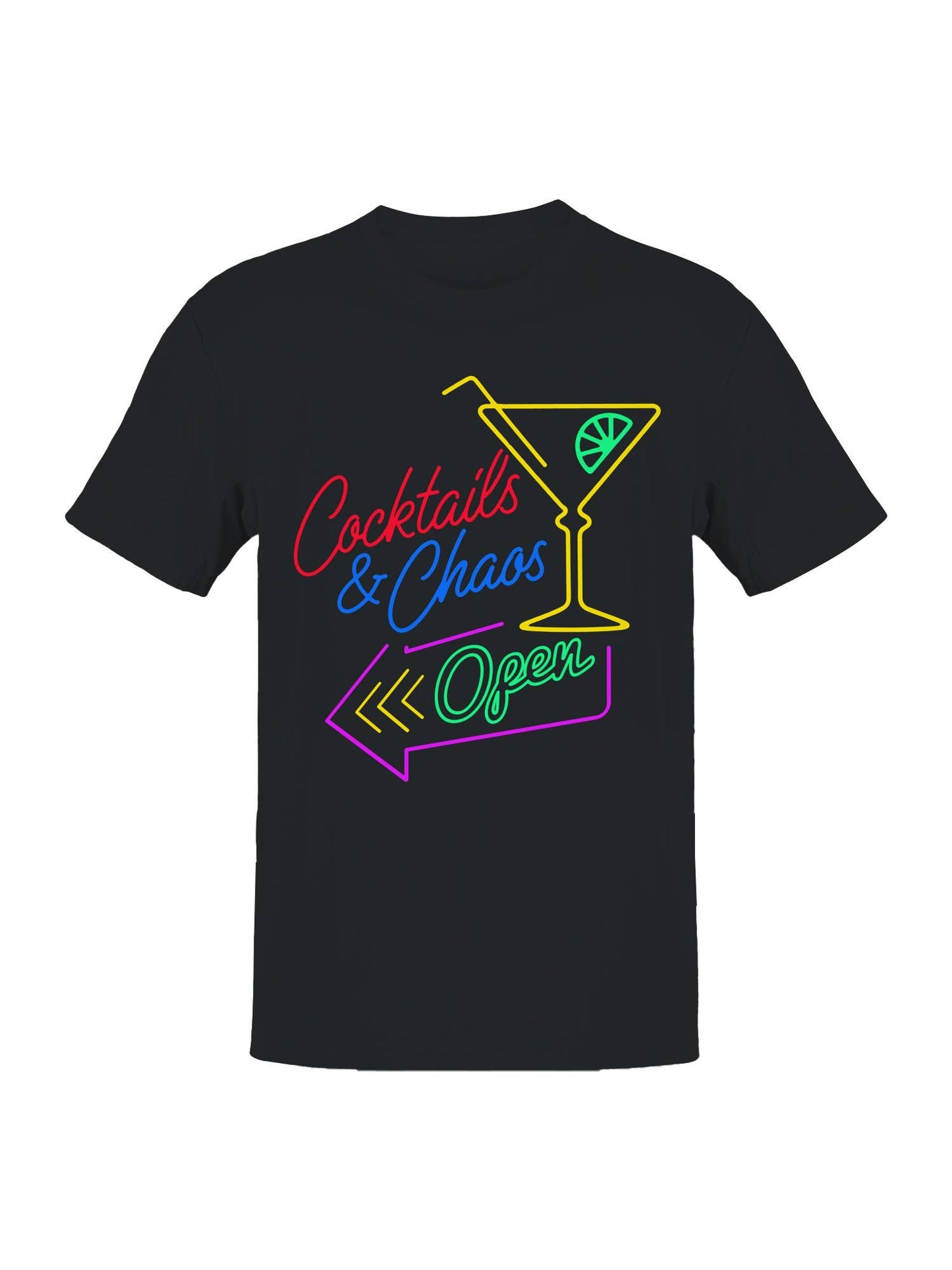 Cocktails & Chaos Neon Sign Men's T-Shirt