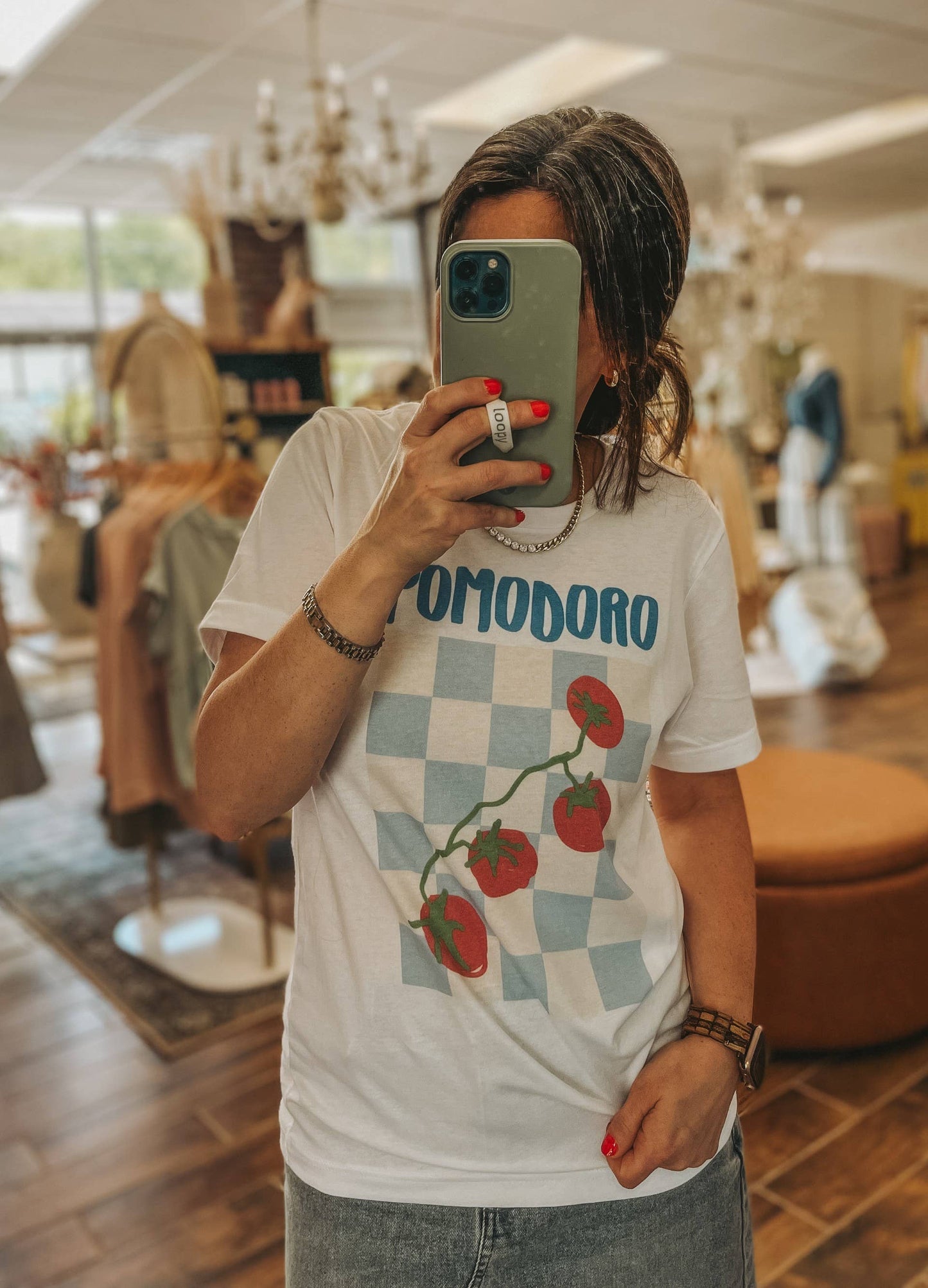 Pomodoro Checker Tomatoes Graphic Tee | Summer Tee