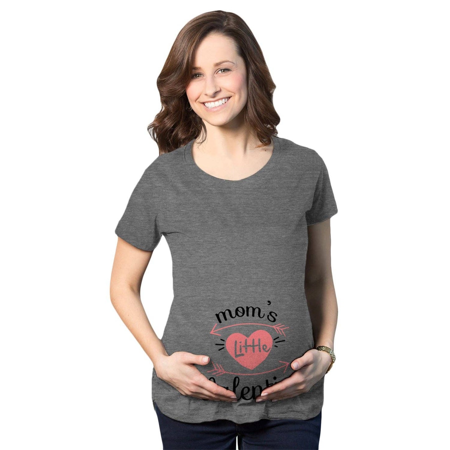Mom's Little Valentine Maternity Tshirt Valentine's Day