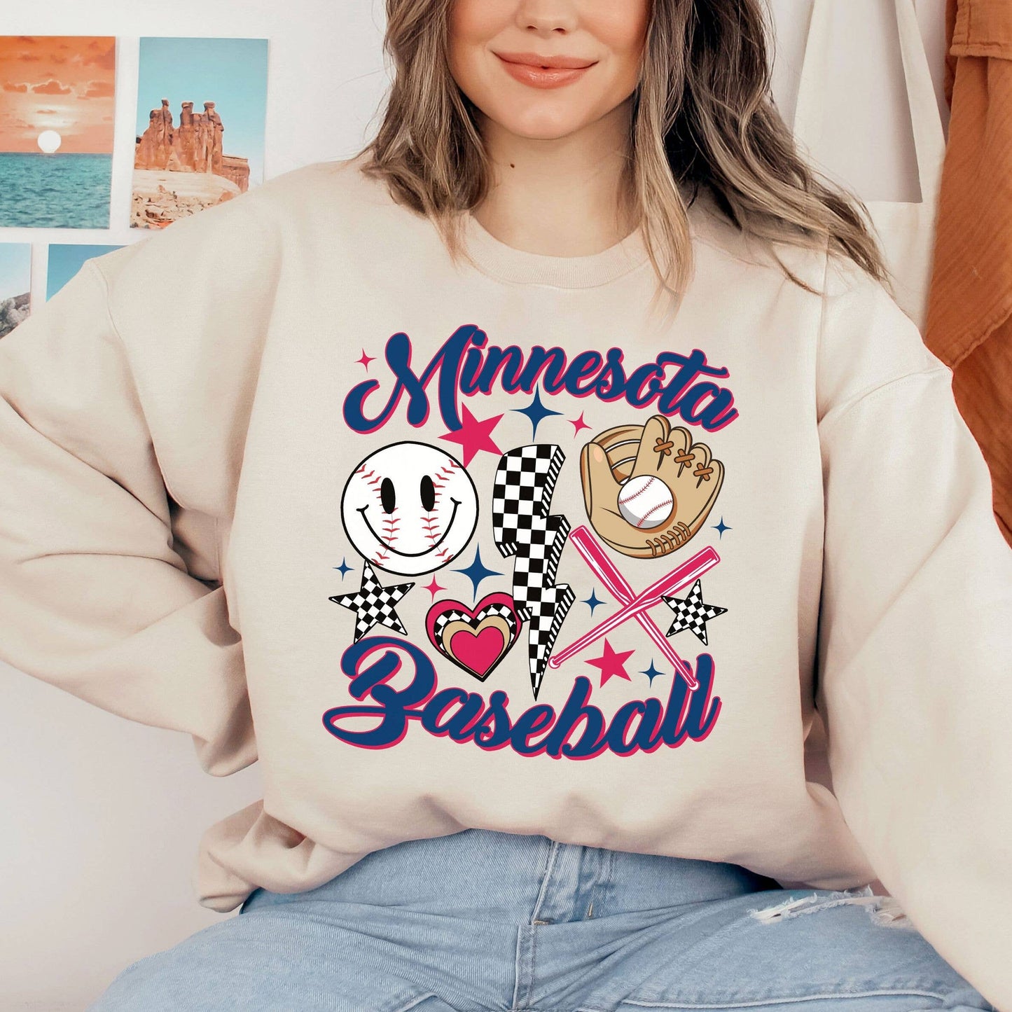 Retro Minnesota Twins Sweatshirt Vintage Groovy Game Day Top