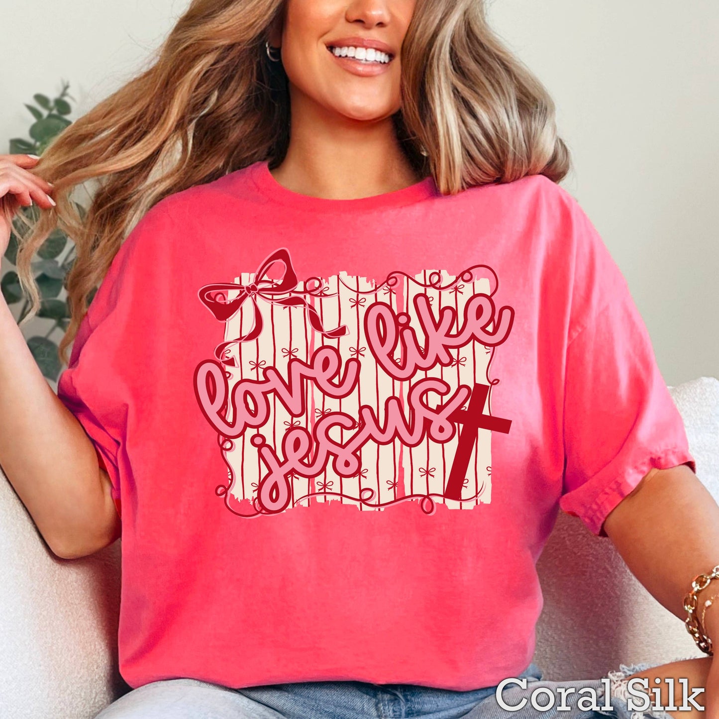 Love Like Jesus ValentineāS Day Graphic T-Shirt | Gildan