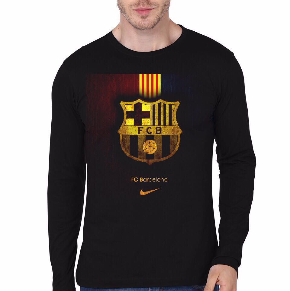 FC Barcelona Black Full Sleeve T-Shirt