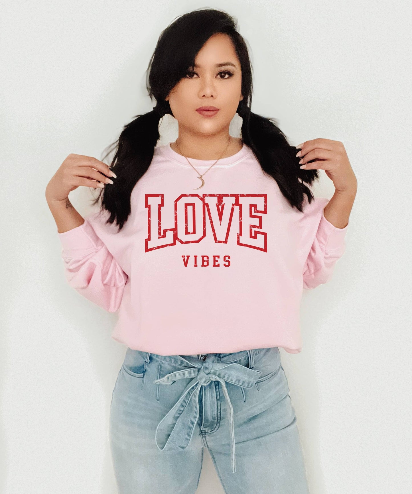Valentines Sweatshirt, Graphic Apparel, Trendy, Love Vibes
