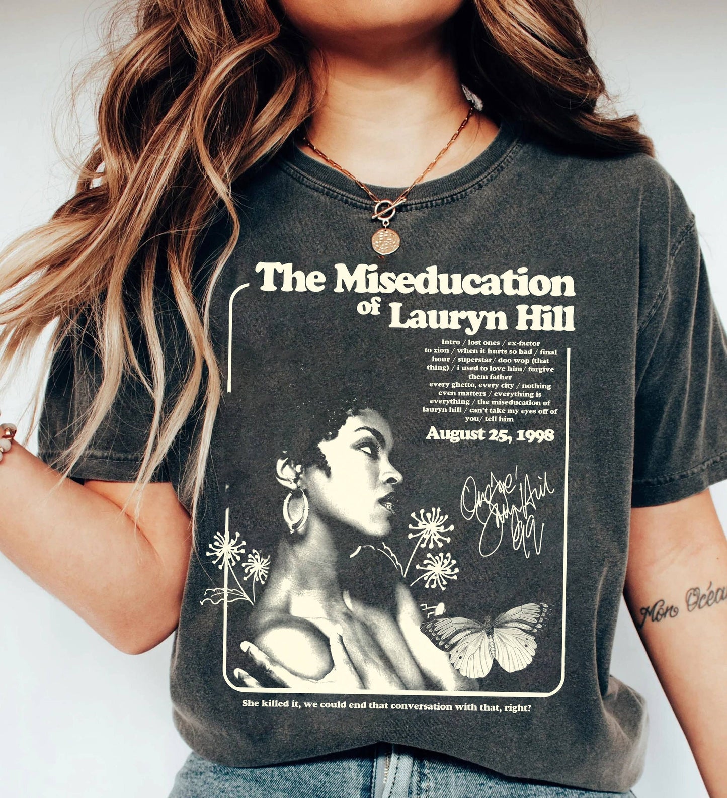 Lauryn Hill Retro Rock Tee Unisex Miseducation Cotton Shirt