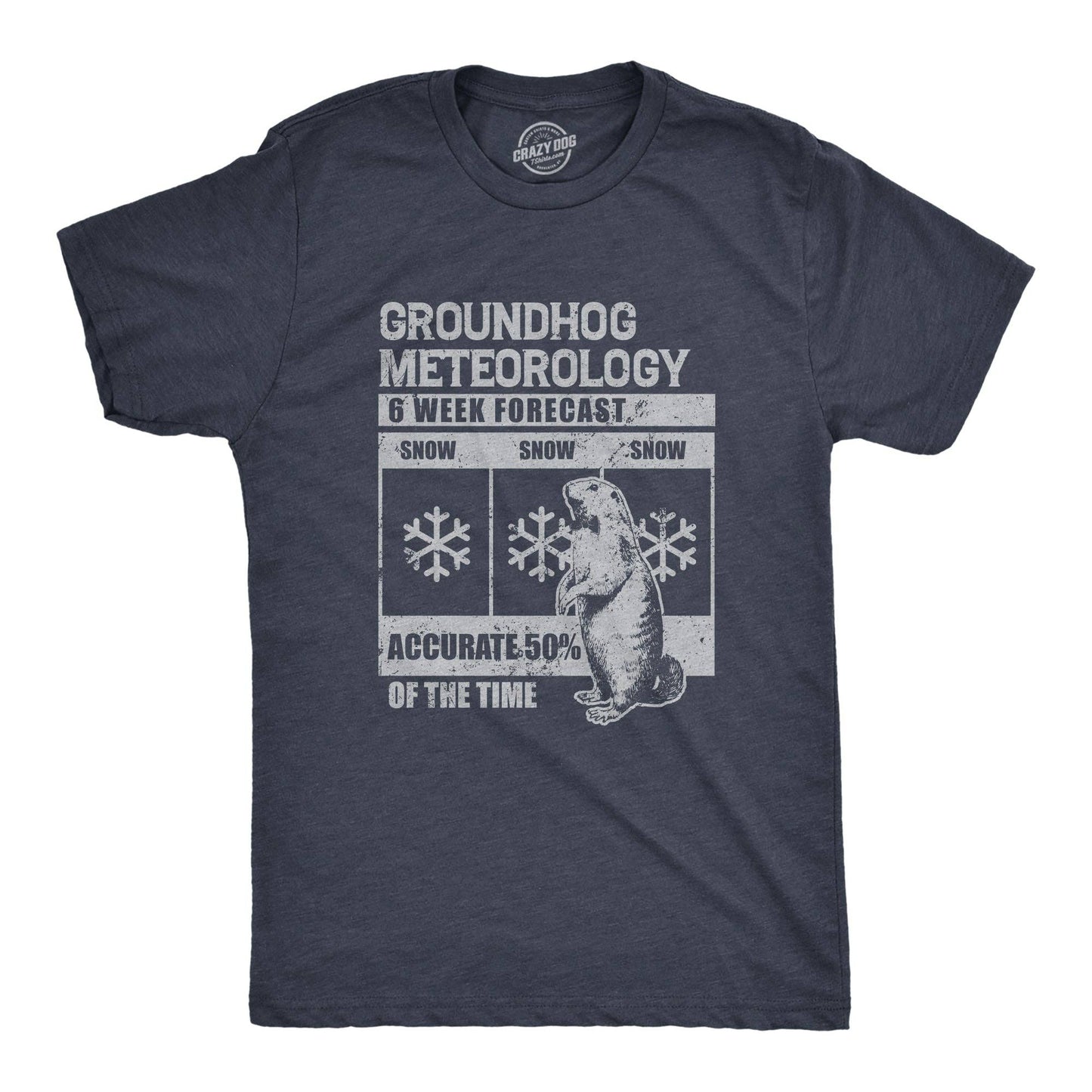 Groundhog Meteorology Men's Tshirt Animal Graphic Tee