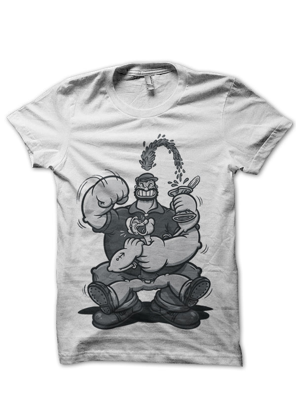 Fighting Popeye Grey Tee (White Available)