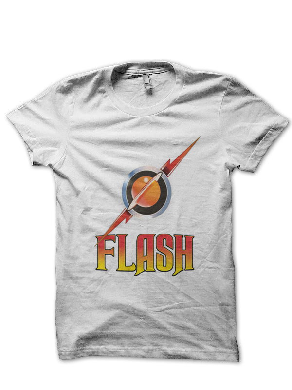 Flash Half Sleeve White T-Shirt