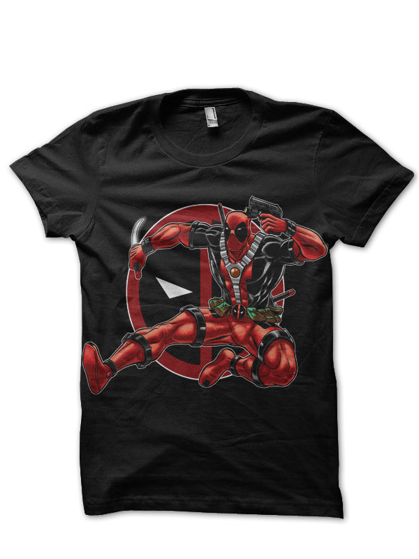 Flying Deadpool Black Tee