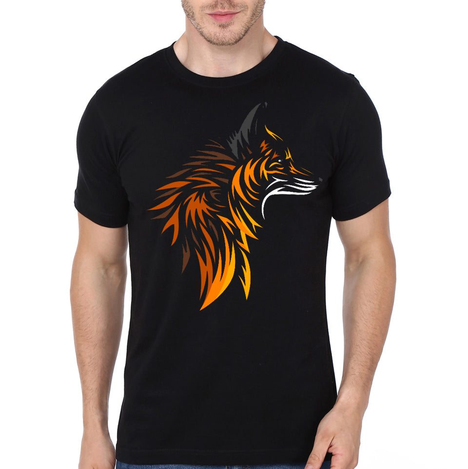 Tribal Fox Black T-Shirt