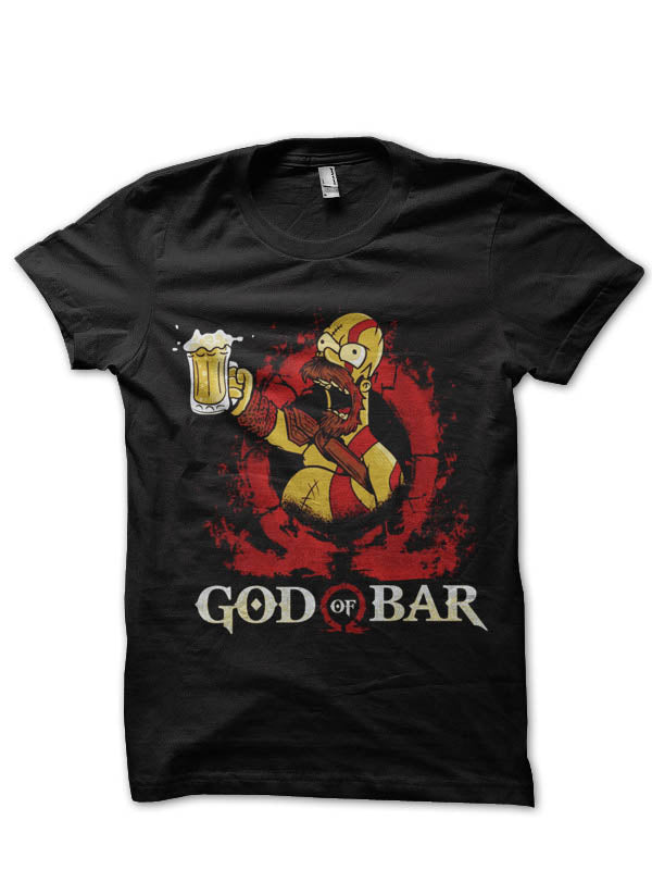 Homer Simpson Half Sleeve Black T-Shirt