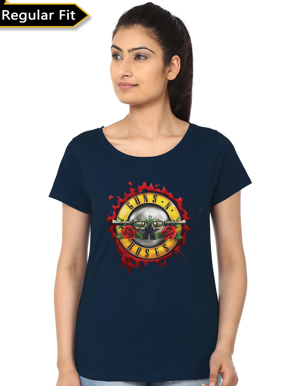 Guns And Roses Girl’s Navy Blue Tee