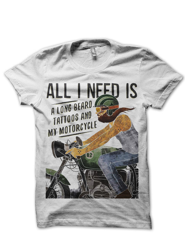 Hardcore Biker White T-Shirt
