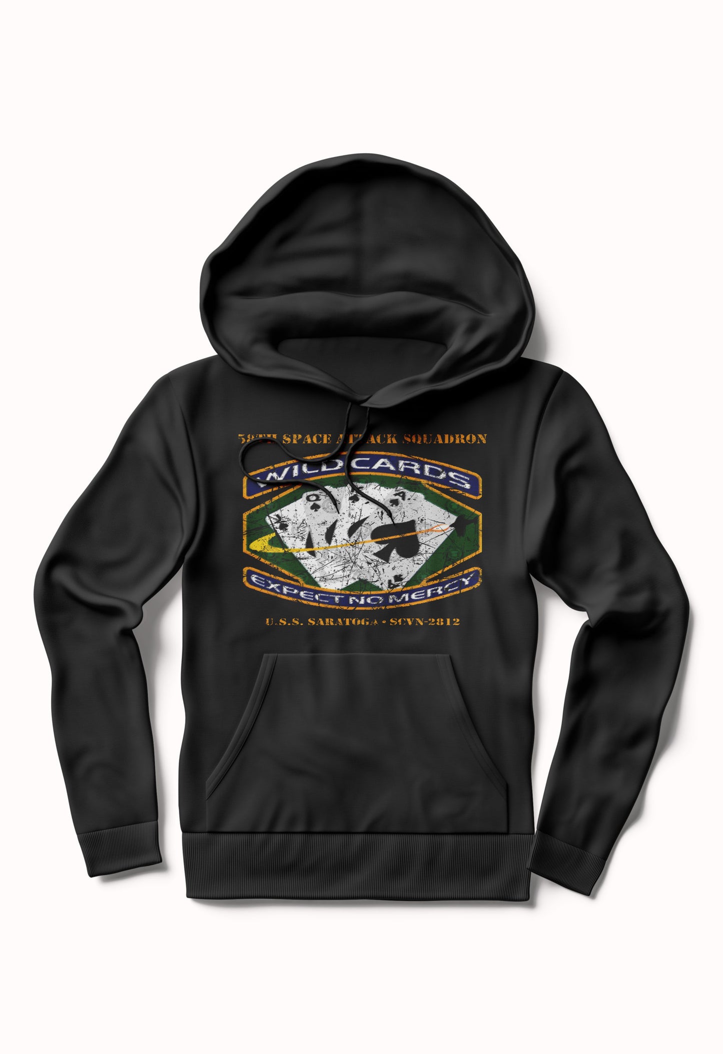 SAAB Wildcards Distressed Black Hoodie