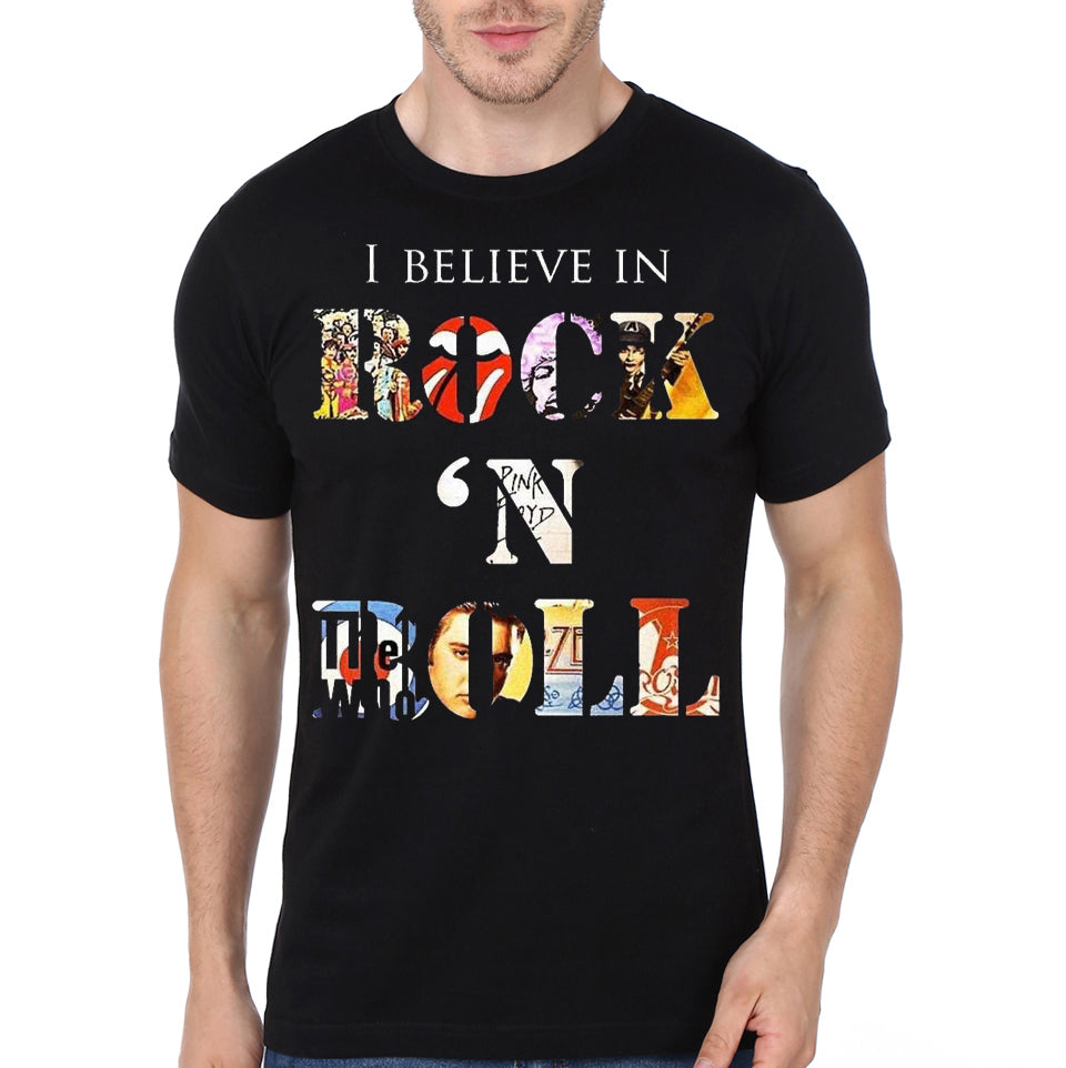 I Believe In Rock ‘N’ Roll Black Half Sleeve T-Shirt