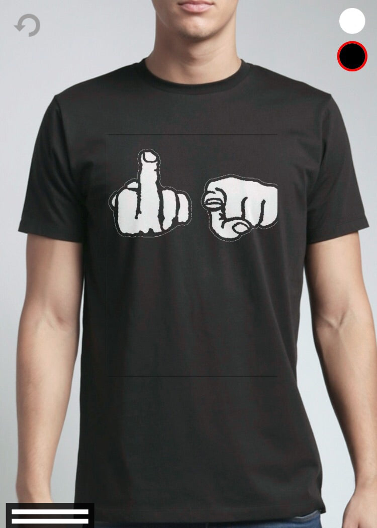 Middle Finger Black Tee