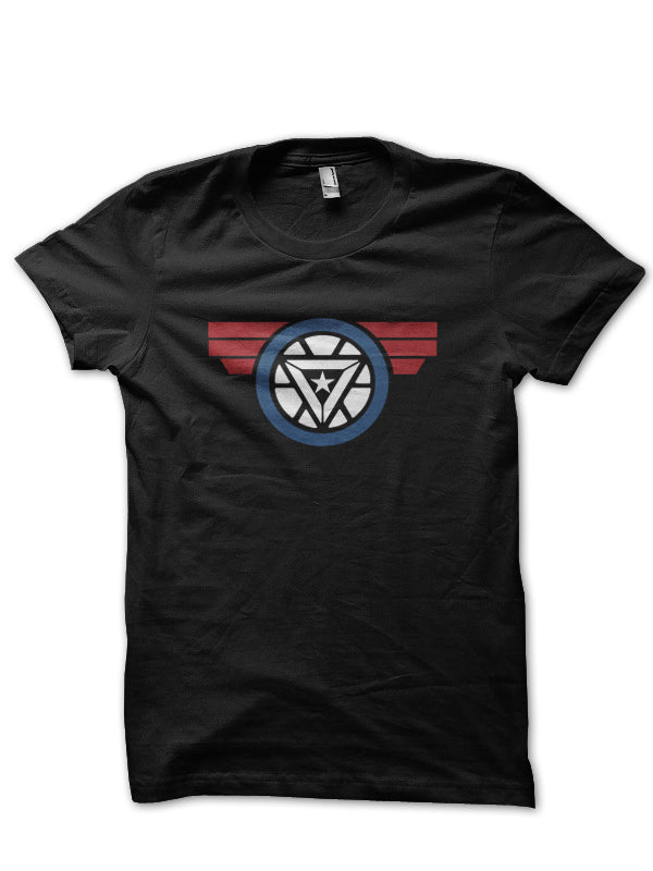 Arc Reactor V Shield Black T-Shirt