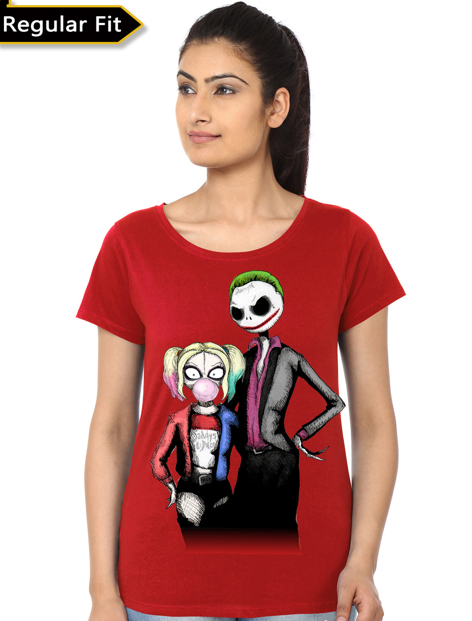 Harley and Joker Suicide Squad Girls Red T-Shirt