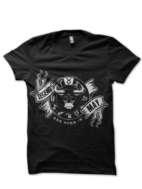 Legends Are Born In May Black T-Shirt