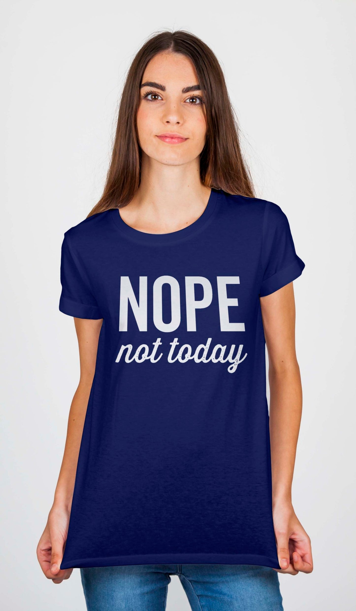 Nope Not Today Navy Blue T-Shirt