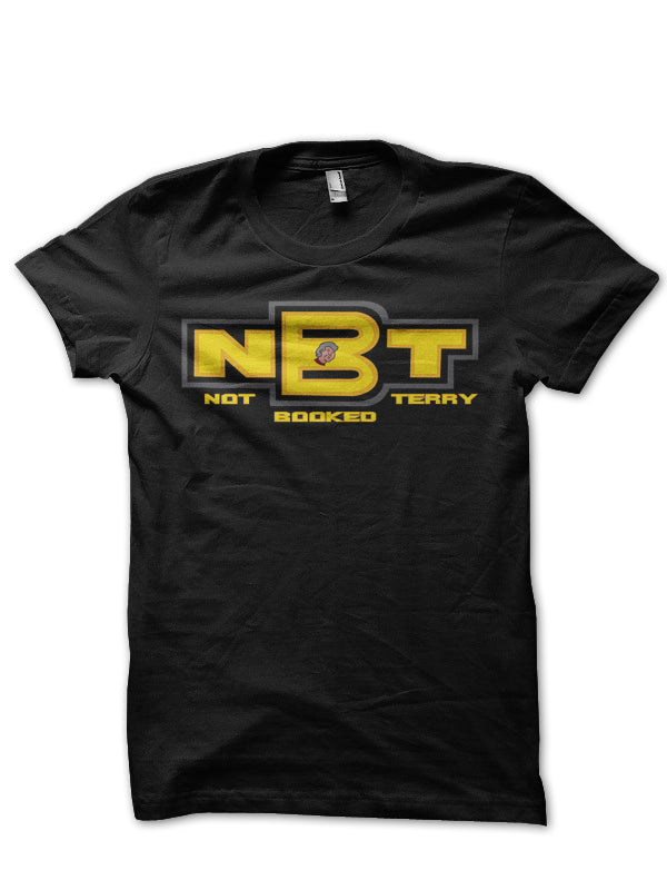 Not Booked Terry Black Half Sleeve T-Shirt