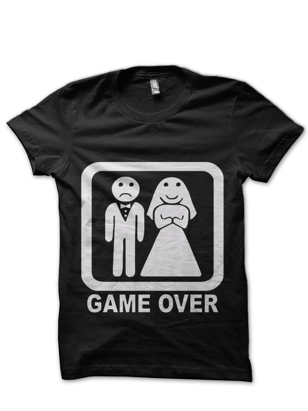 Game Over Wedding Black T-Shirt