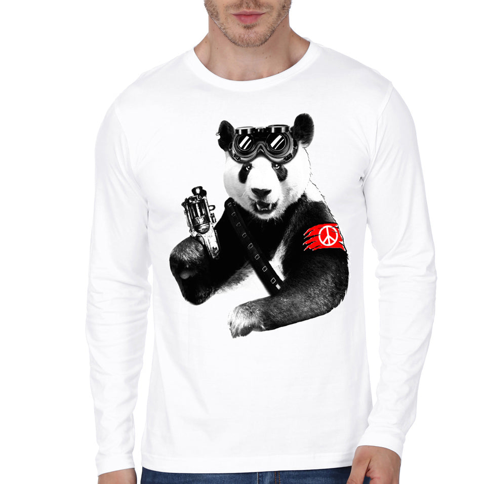 Badass Panda Raglan Full Sleeve Tee (White Colour Available)