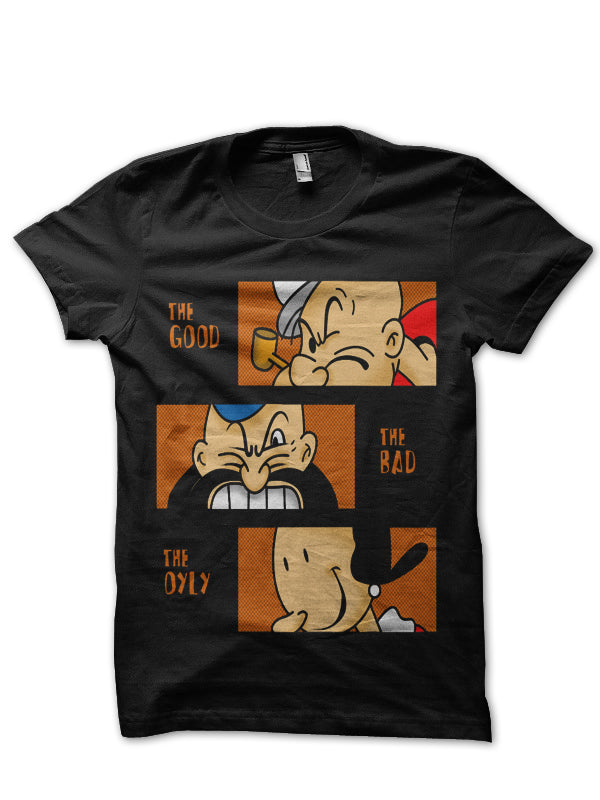 Popeye & Friends Black T-Shirt