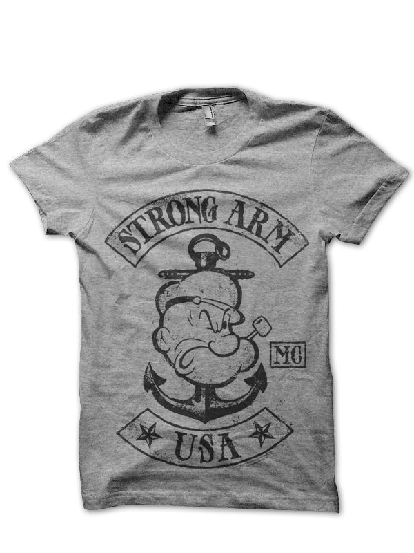 Strong Arm Popeye White Tee