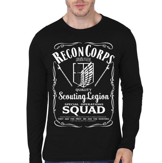 Recon Corps Black Full Sleeve Tee