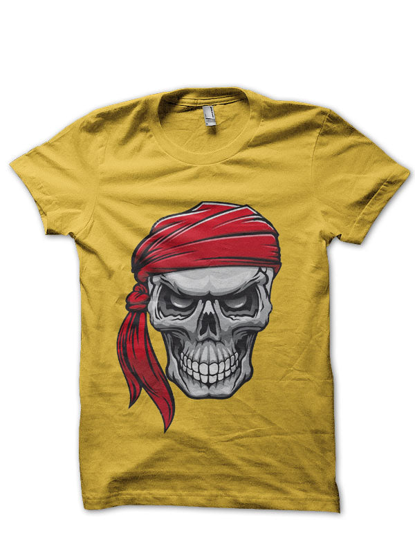 Danger Pirate Skull In Bandane T-Shirt