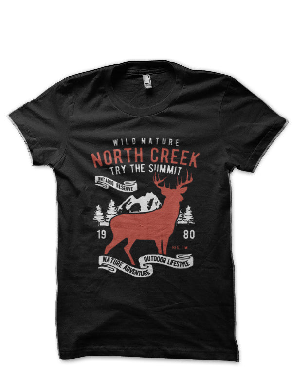 North Creek Deer Nature Black T-Shirt