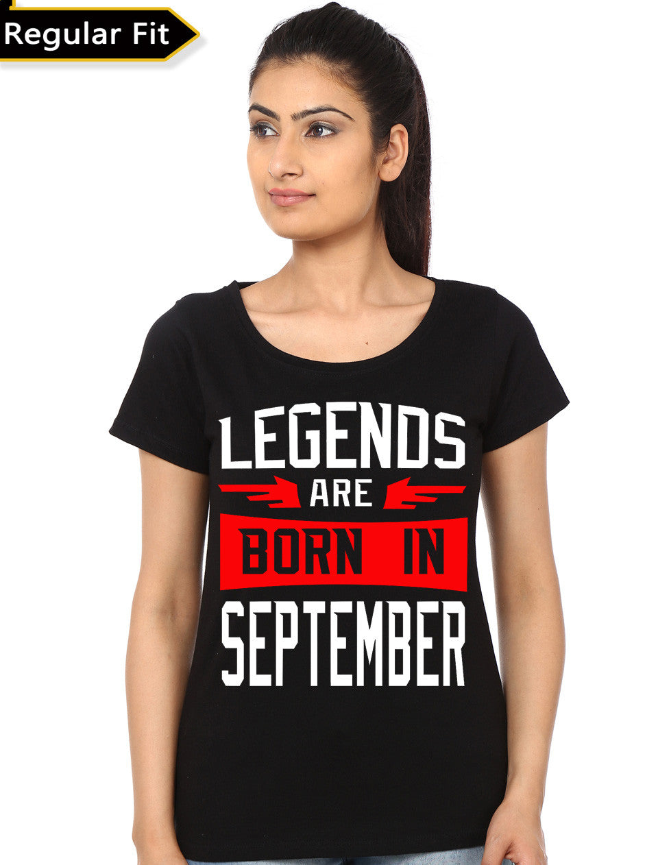 Legends Are Born In September Girl’s Black T-Shirt
