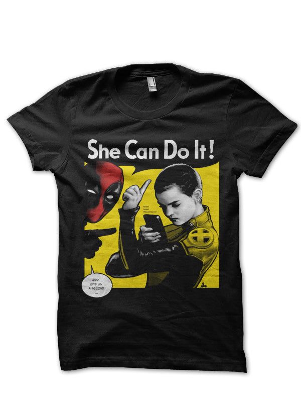 She Can Do It Black Tee