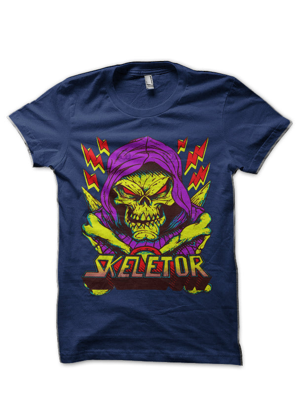 Skeletor Navy Blue Half Sleeve T-Shirt