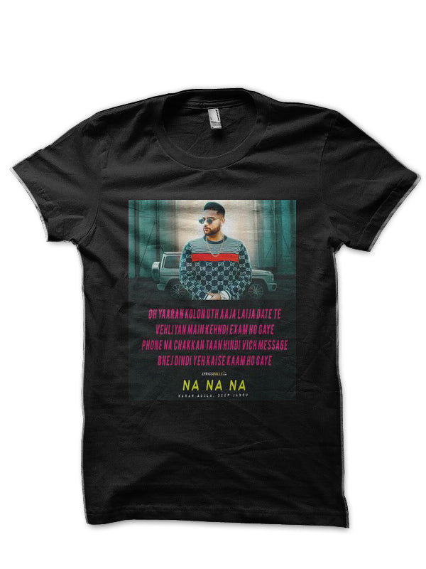 Karan Aujla Black Half Sleeve T-Shirt