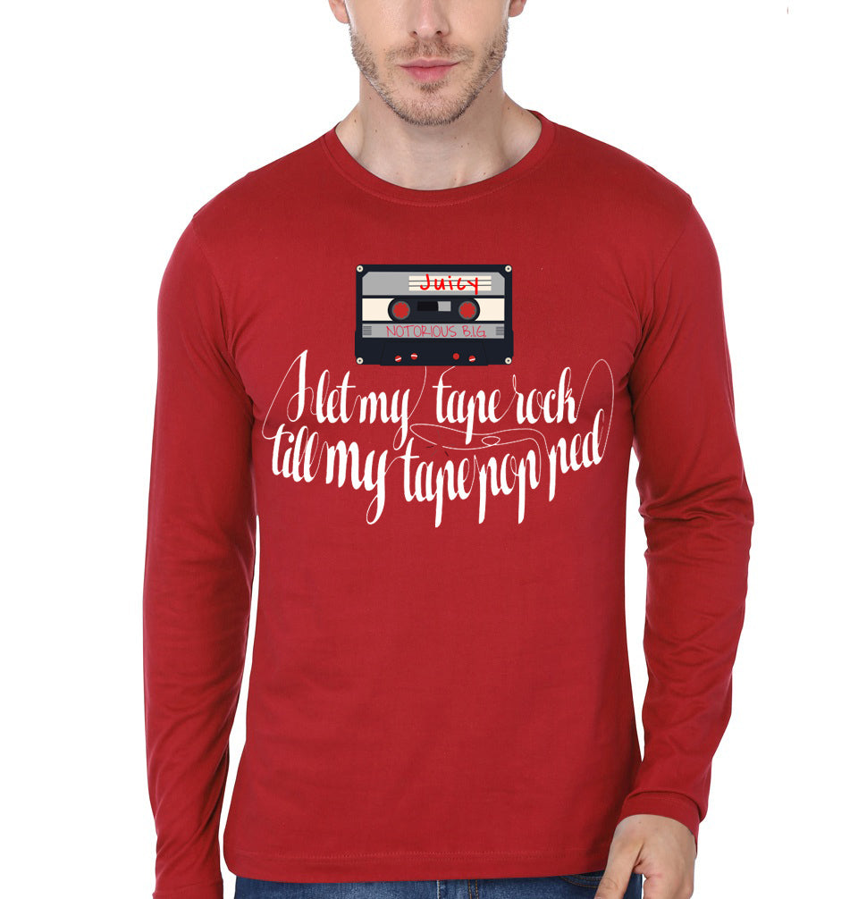 I LET MY TAPE ROCK TILL MY TAPE POPPED Red Full Sleeve T-Shirt