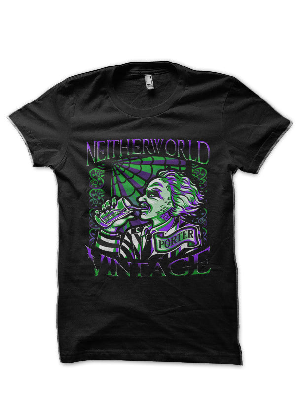 Neitherworld Vintage Black Half Sleeve T-Shirt