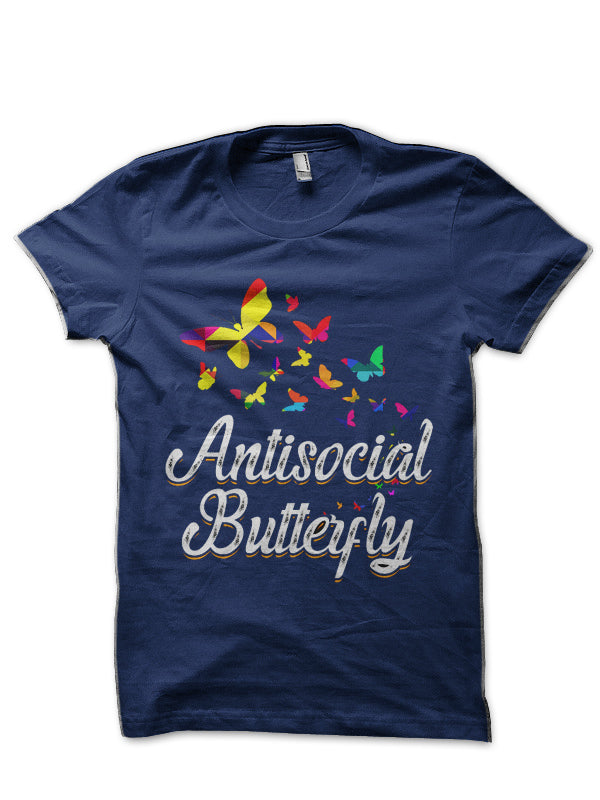 Anti social Butterfly Half Sleeve T-Shirt