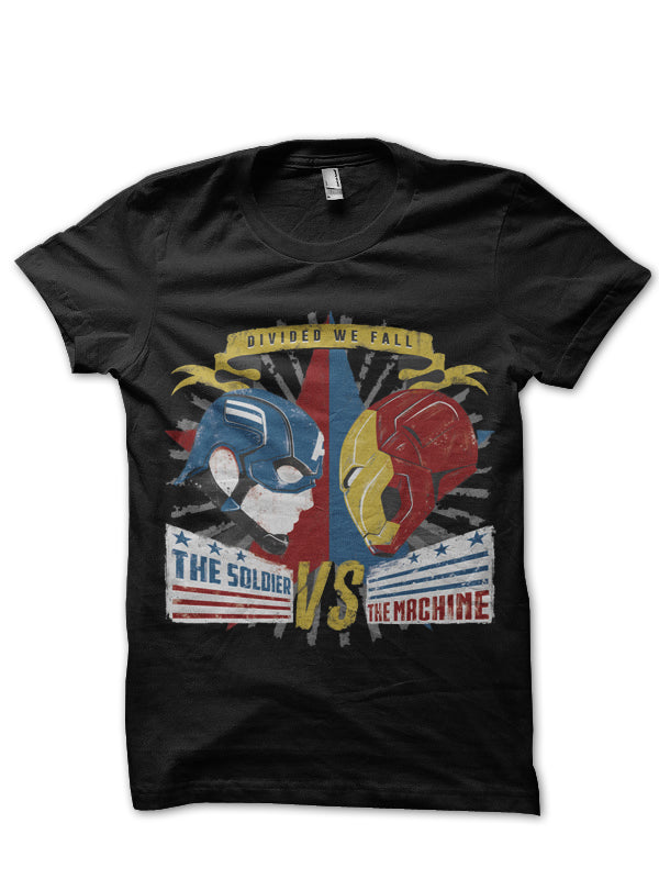 Team Solider Vs Team Machine Black Tee