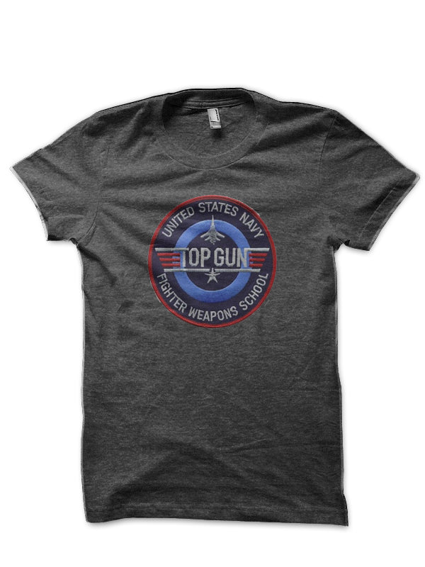 Top Gun Half Sleeve Charcoal Grey T-Shirt