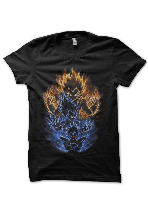 Vegeta On Fire Black T-Shirt