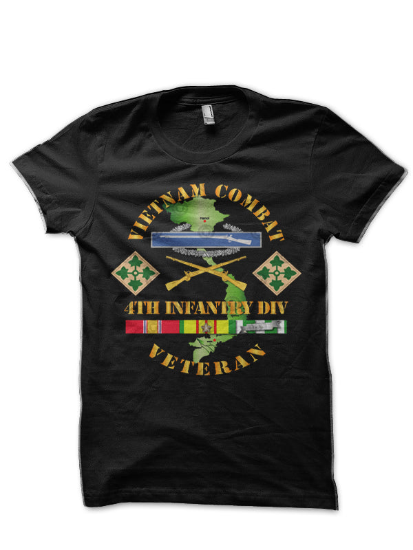 Vietnam Combat Infantry Veteran Black T-Shirt