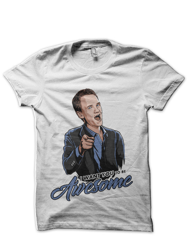 Awesome Barney White T-Shirt