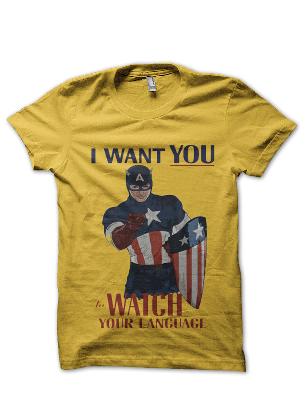 Watch Your Language Yellow Tee