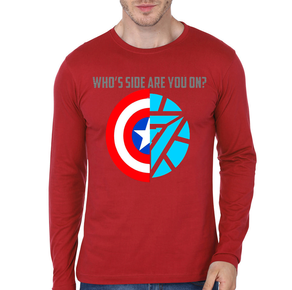 Whose Side Are You Red Full Sleeve Tee