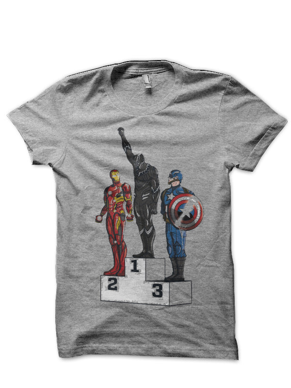 PANTHER POWER – Black Panther Grey T-Shirt
