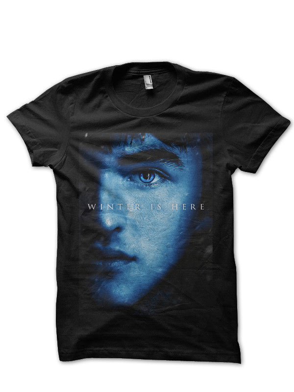 Winter Is Here Bran Stark Black T-Shirt