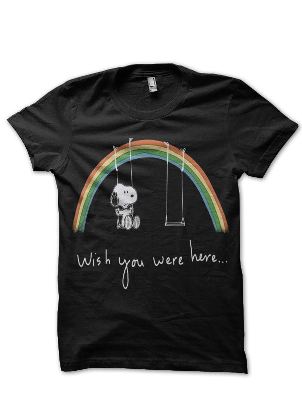 Wish You Were Here Black Half Sleeve T-Shirt