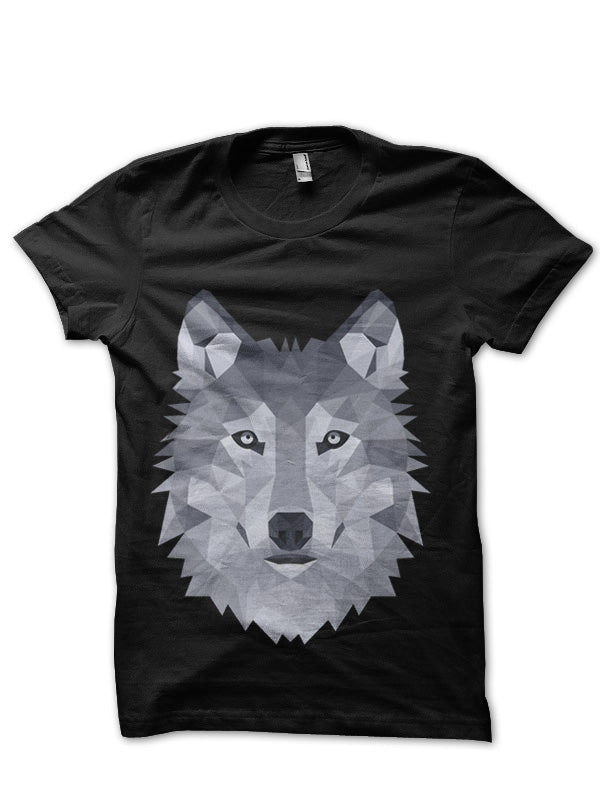 Abstract Wolf Black T-Shirt