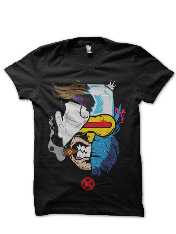 X-Men Mashup Black T-Shirt